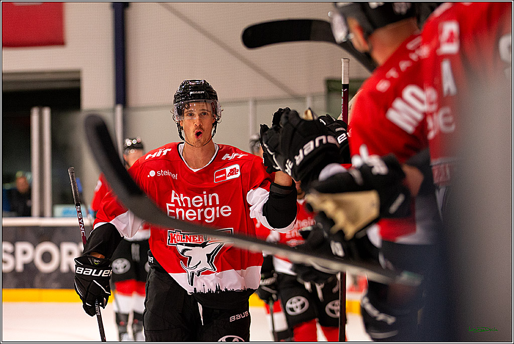 PENNY DEL; Testspiel Koelner Haie- Rouen Dragons; Koeln, 18.08.2023