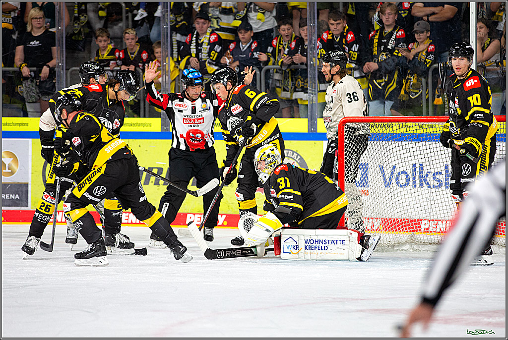 PENNY DEL; Testspiel Krefelder Pinguine- Koelner Haie; Krefeld, 10.09.2023