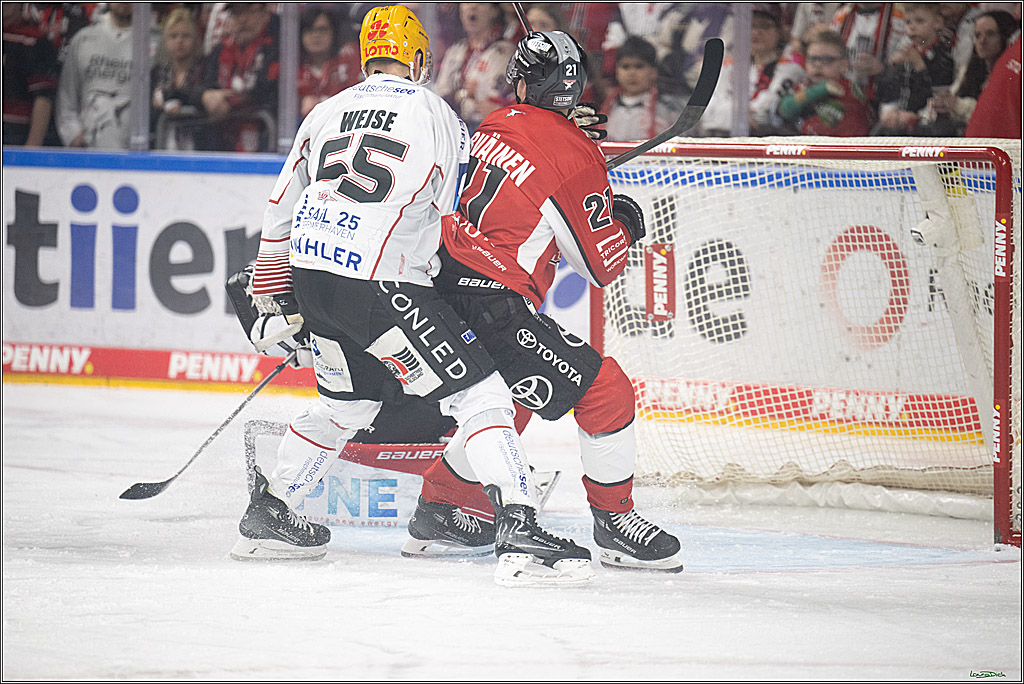PENNY DEL; Koelner Haie- Fischtown Bremerhaven; Koeln, 18.03.2025