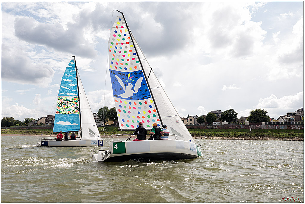 Die Kultur-Regatta Sailing #Art4GlobalGoals - Nachhaltigkeitsziele (Sustainable Develpment Goals / SDGs) der Vereinten Nationen (UN); Monheim - Duesselorfer Yachthafen, 22.08.2021