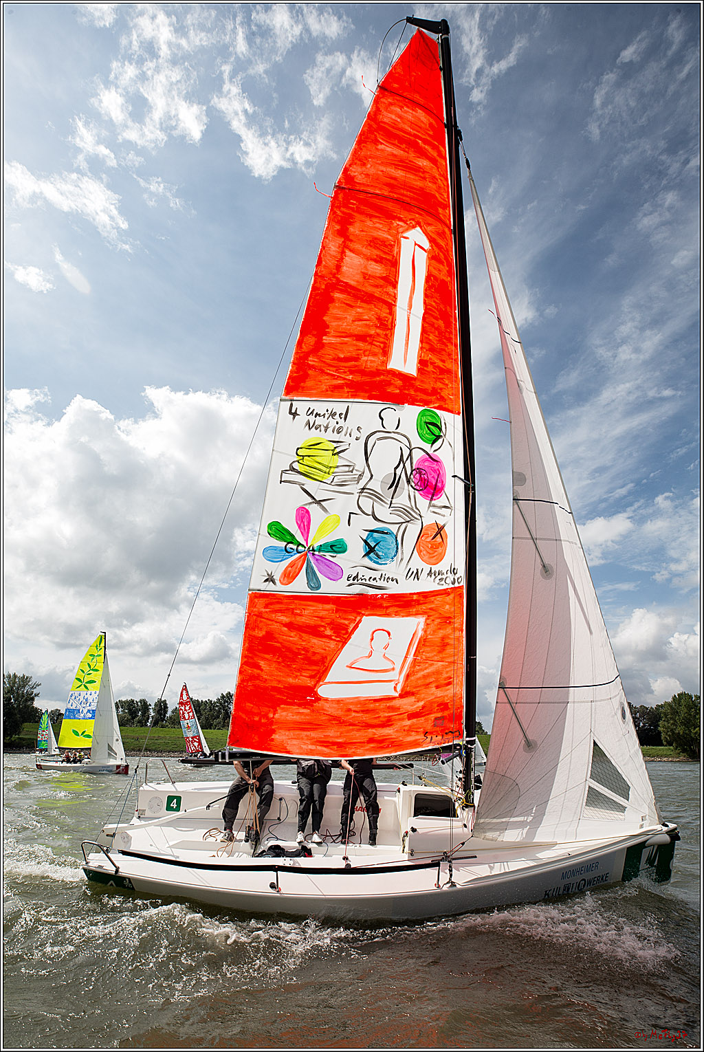 Die Kultur-Regatta Sailing #Art4GlobalGoals - Nachhaltigkeitsziele (Sustainable Develpment Goals / SDGs) der Vereinten Nationen (UN); Monheim - Duesselorfer Yachthafen, 22.08.2021