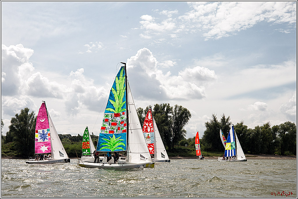 Die Kultur-Regatta Sailing #Art4GlobalGoals - Nachhaltigkeitsziele (Sustainable Develpment Goals / SDGs) der Vereinten Nationen (UN); Monheim - Duesselorfer Yachthafen, 22.08.2021
