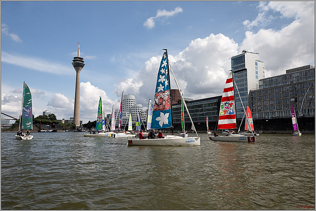 Die Kultur-Regatta Sailing #Art4GlobalGoals - Nachhaltigkeitsziele (Sustainable Develpment Goals / SDGs) der Vereinten Nationen (UN); Monheim - Duesselorfer Yachthafen, 22.08.2021