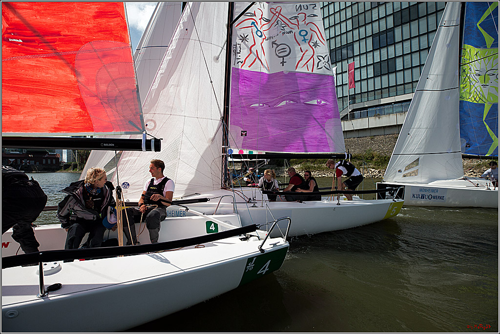 Die Kultur-Regatta Sailing #Art4GlobalGoals - Nachhaltigkeitsziele (Sustainable Develpment Goals / SDGs) der Vereinten Nationen (UN); Monheim - Duesselorfer Yachthafen, 22.08.2021