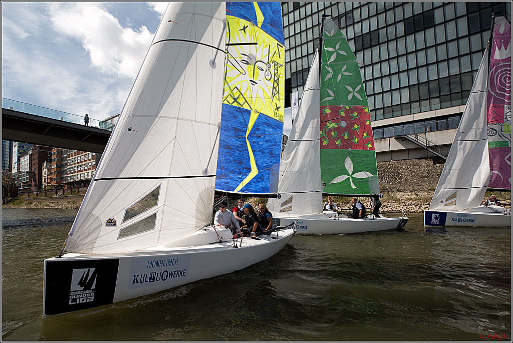 Die Kultur-Regatta Sailing #Art4GlobalGoals - Nachhaltigkeitsziele (Sustainable Develpment Goals / SDGs) der Vereinten Nationen (UN); Monheim - Duesselorfer Yachthafen, 22.08.2021