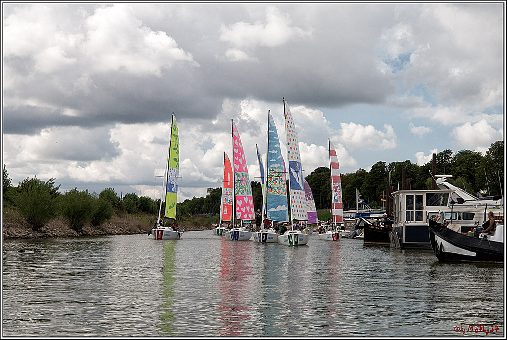 Die Kultur-Regatta Sailing #Art4GlobalGoals - Nachhaltigkeitsziele (Sustainable Develpment Goals / SDGs) der Vereinten Nationen (UN); Monheim - Duesselorfer Yachthafen, 22.08.2021