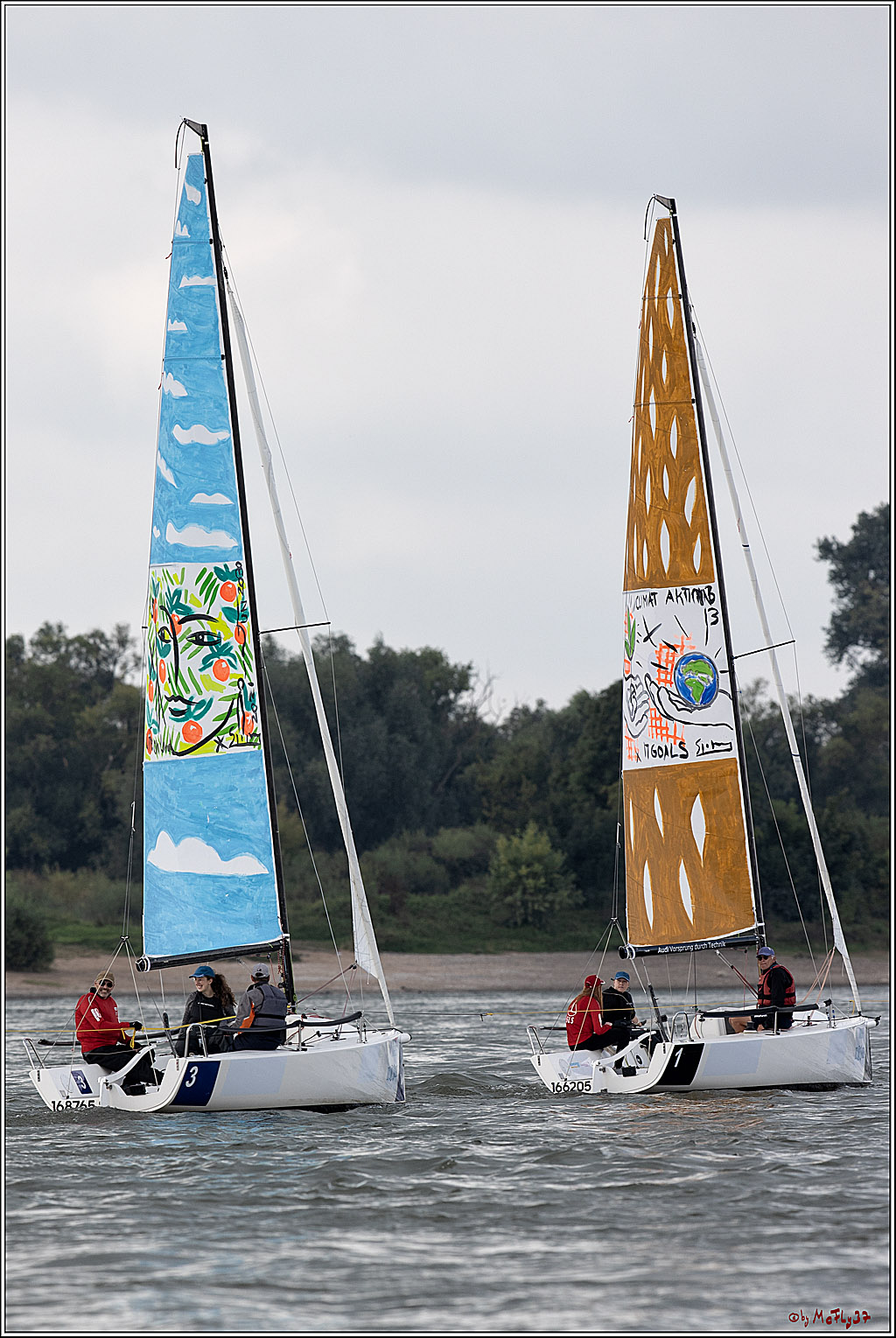 Die Kultur-Regatta Sailing #Art4GlobalGoals - Nachhaltigkeitsziele (Sustainable Develpment Goals / SDGs) der Vereinten Nationen (UN); Monheim - Duesselorfer Yachthafen, 22.08.2021