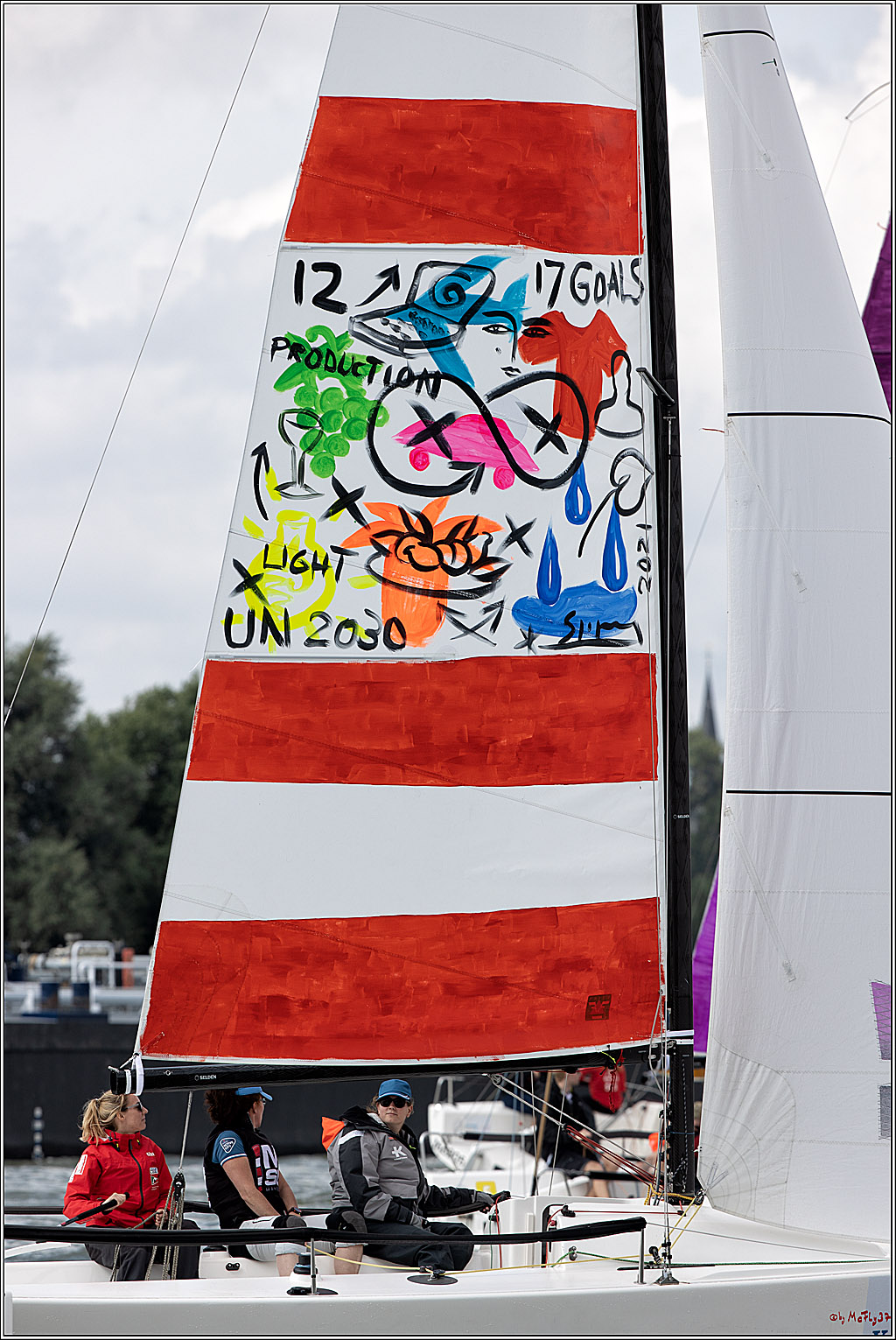 Die Kultur-Regatta Sailing #Art4GlobalGoals - Nachhaltigkeitsziele (Sustainable Develpment Goals / SDGs) der Vereinten Nationen (UN); Monheim - Duesselorfer Yachthafen, 22.08.2021