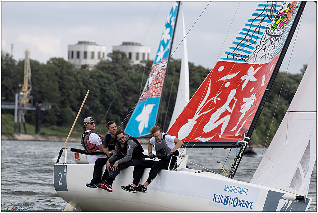 Die Kultur-Regatta Sailing #Art4GlobalGoals - Nachhaltigkeitsziele (Sustainable Develpment Goals / SDGs) der Vereinten Nationen (UN); Monheim - Duesselorfer Yachthafen, 22.08.2021