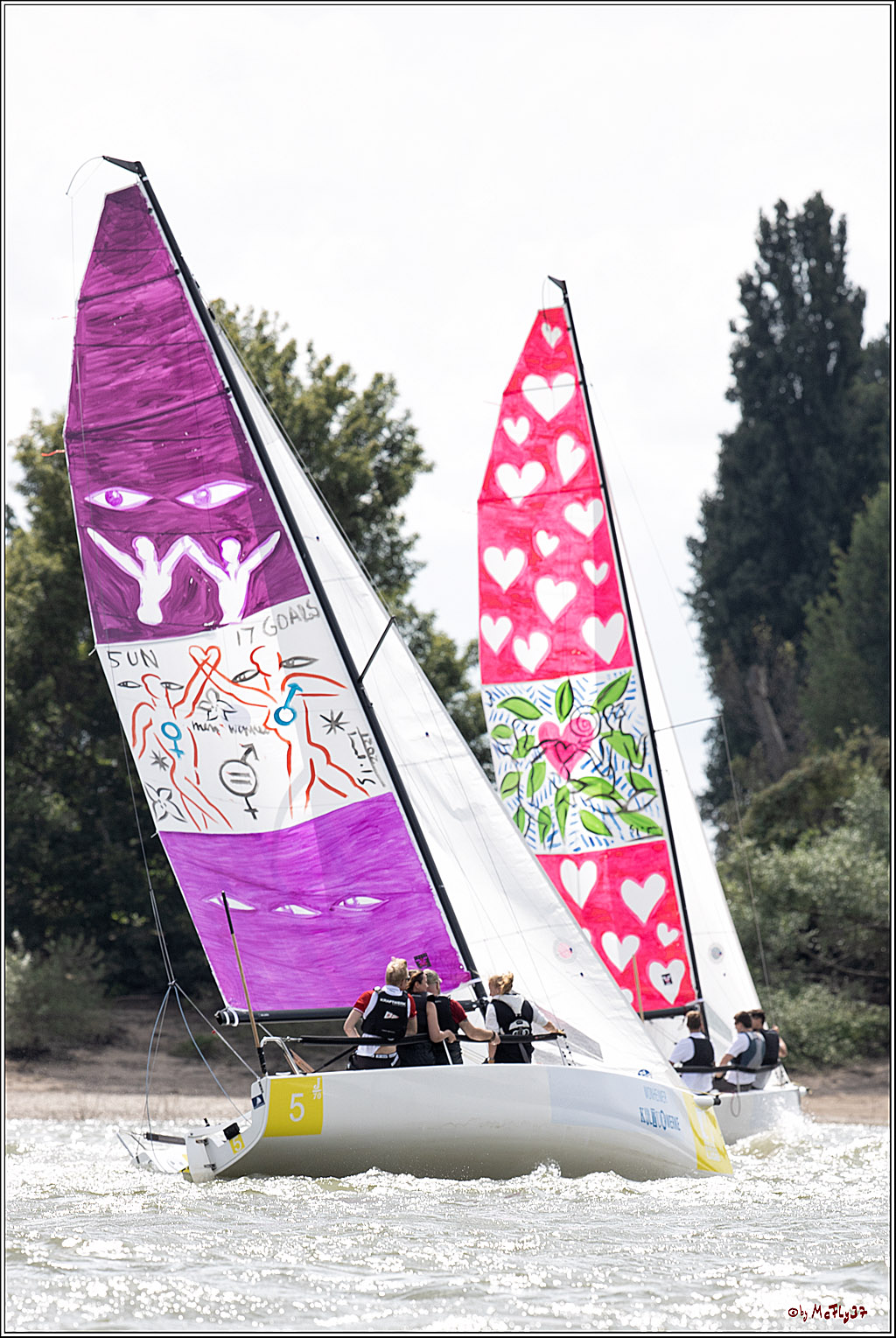 Die Kultur-Regatta Sailing #Art4GlobalGoals - Nachhaltigkeitsziele (Sustainable Develpment Goals / SDGs) der Vereinten Nationen (UN); Monheim - Duesselorfer Yachthafen, 22.08.2021