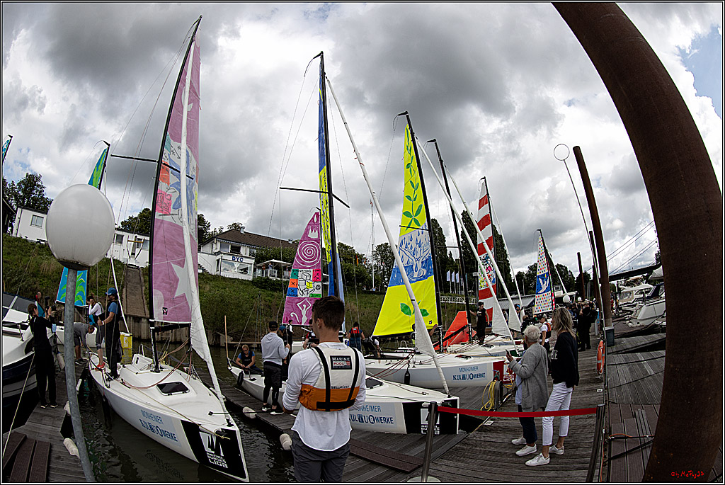 Die Kultur-Regatta Sailing #Art4GlobalGoals - Nachhaltigkeitsziele (Sustainable Develpment Goals / SDGs) der Vereinten Nationen (UN); Monheim - Duesselorfer Yachthafen, 22.08.2021