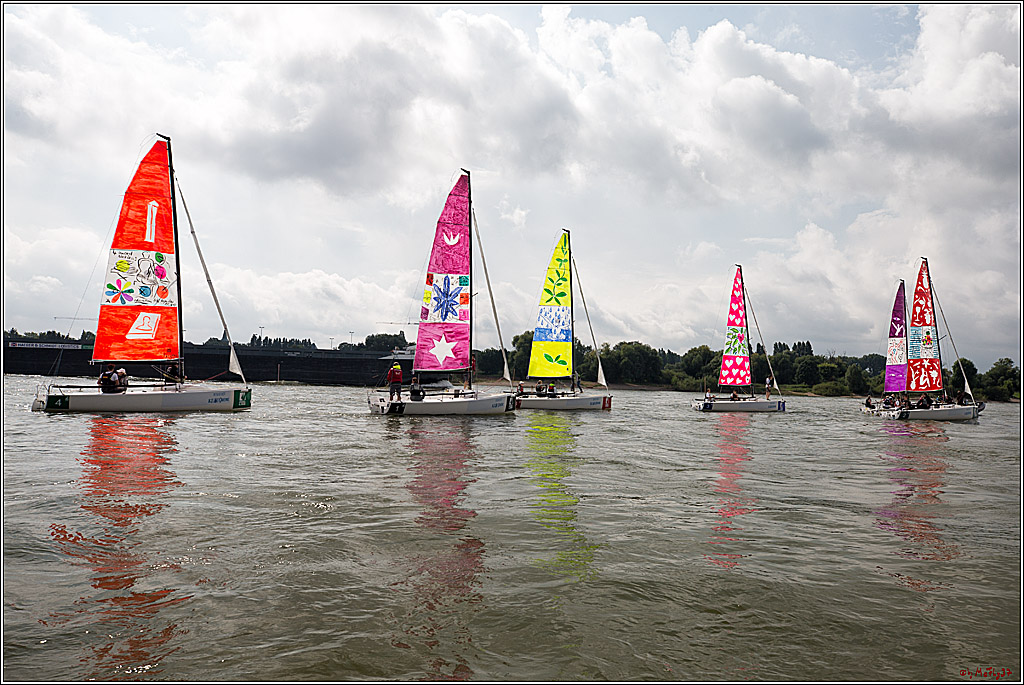 Die Kultur-Regatta Sailing #Art4GlobalGoals - Nachhaltigkeitsziele (Sustainable Develpment Goals / SDGs) der Vereinten Nationen (UN); Monheim - Duesselorfer Yachthafen, 22.08.2021