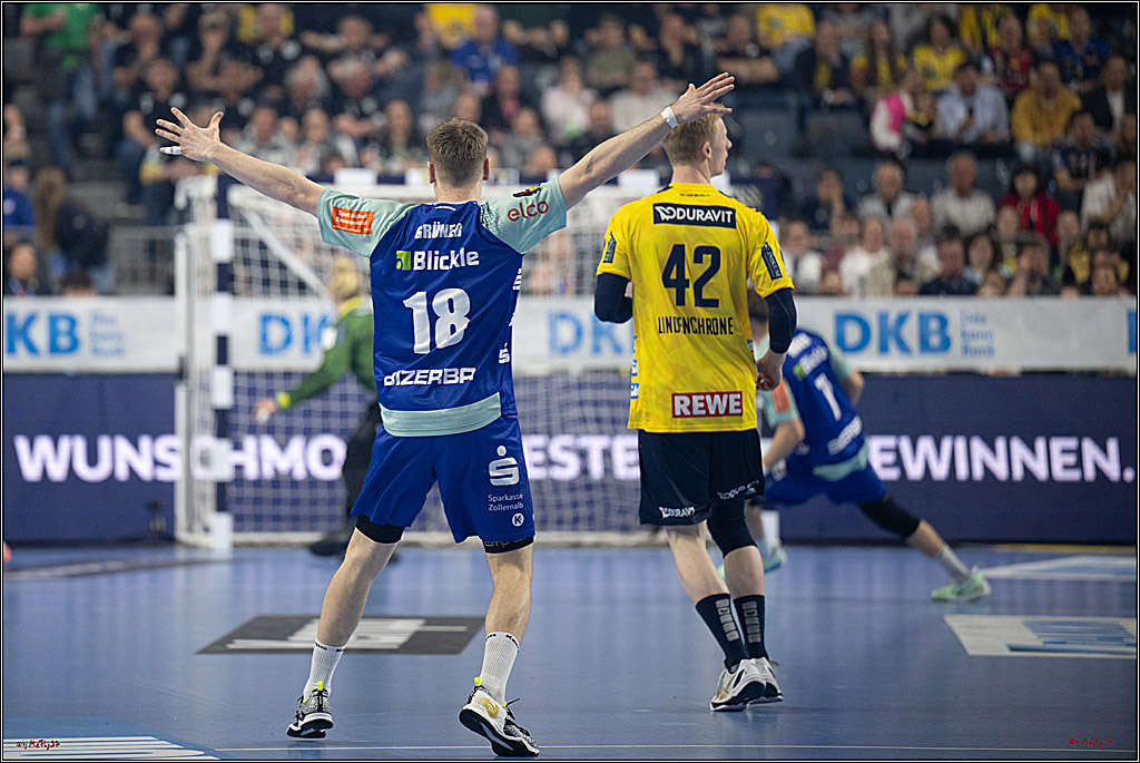 DHB-Pokal Lidl-F4  Spiel um 3. Platz - Rhein-Neckar Löwen - HBW Balingen-Weilstetten; Köln, 13.04.2025