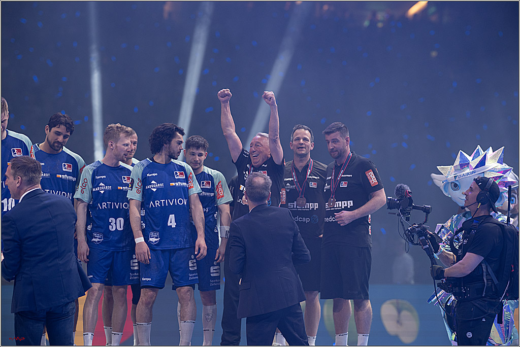 DHB-Pokal Lidl-F4  Spiel um 3. Platz - Rhein-Neckar Löwen - HBW Balingen-Weilstetten; Köln, 13.04.2025