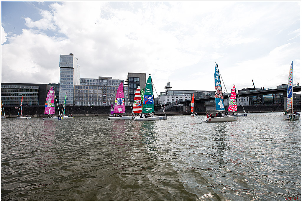 Die Kultur-Regatta Sailing #Art4GlobalGoals - Nachhaltigkeitsziele (Sustainable Develpment Goals / SDGs) der Vereinten Nationen (UN); Monheim - Duesselorfer Yachthafen, 22.08.2021